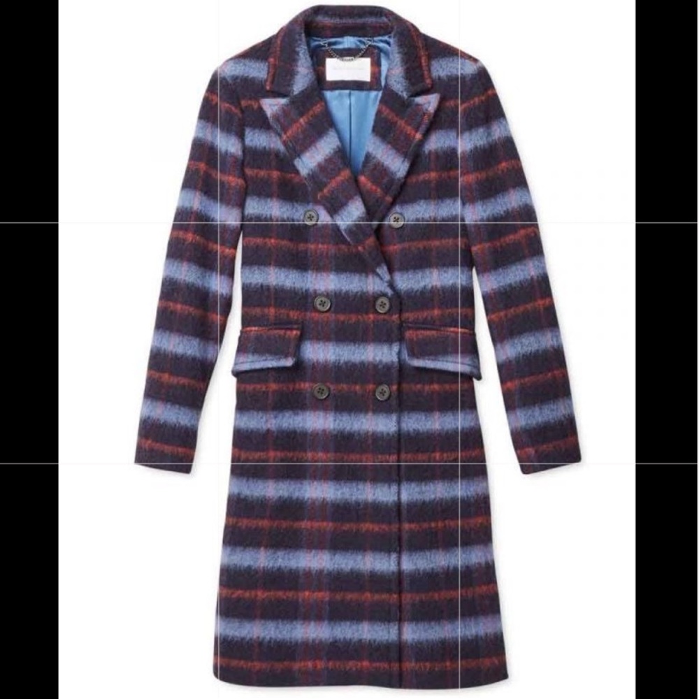 NWT BCBGeneration Double-Breasted Plaid Coat. - Picture 1 of 13